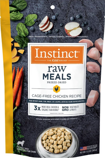 Instinct Freeze-Dried Raw Meals Cage-Free Chicken Recipe Grain-Free Dog Food 9.5 oz
