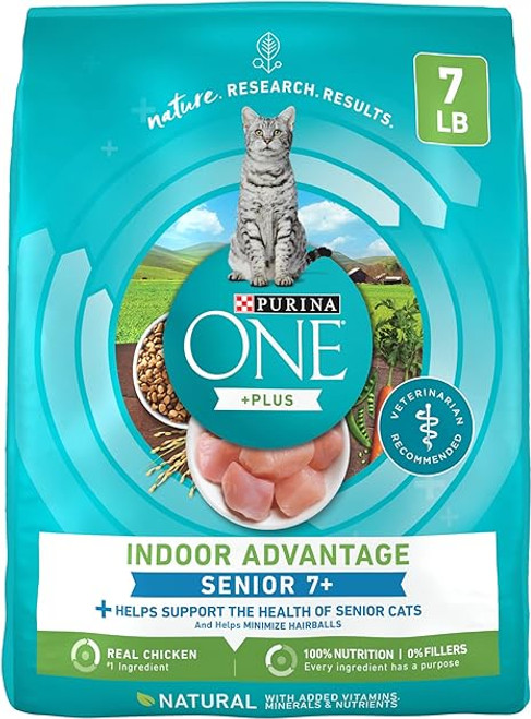 Purina ONE +Plus Indoor Advantage Senior Dry Cat Food 7 lb