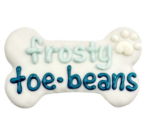 Bosco & Roxy Winter Frosty Toe-Beans Bone Dog Cookie Treat 6 in