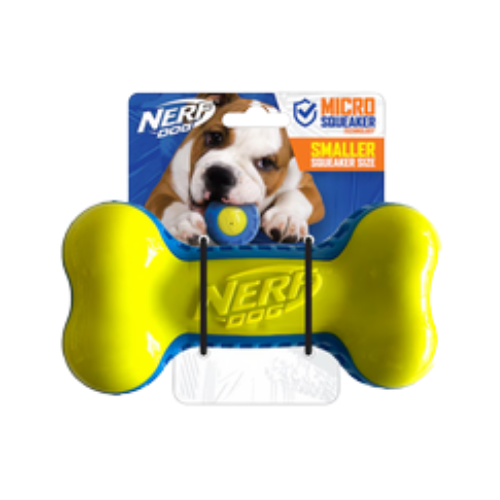 Nerf TPR EXO Squeak Bone Dog Toy 7 in