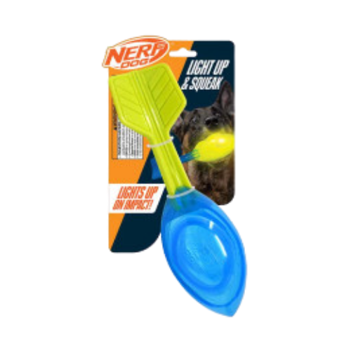 Nerf TPR LED and Squeak Vortex Football Dog Toy 12 in