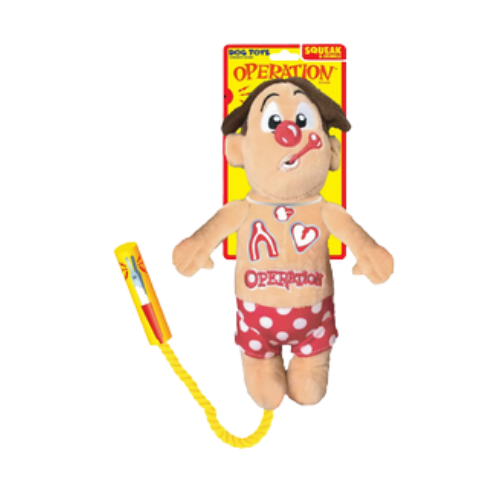 Hasbro Operation Cavity Sam Plush Tug Dog Toy 12 in