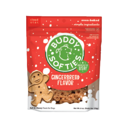 Buddy Biscuits Holiday Gingerbread Flavor Softies Dog Treats 6 oz