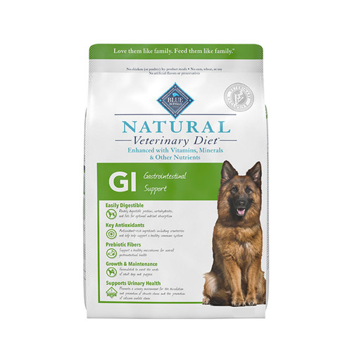 BLUE Natural Veterinary Diet GI Gastrointestinal Support for Dogs - Dry