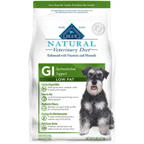 BLUE Natural Veterinary Diet GI Low Fat Gastrointestinal Support for Dogs - Dry