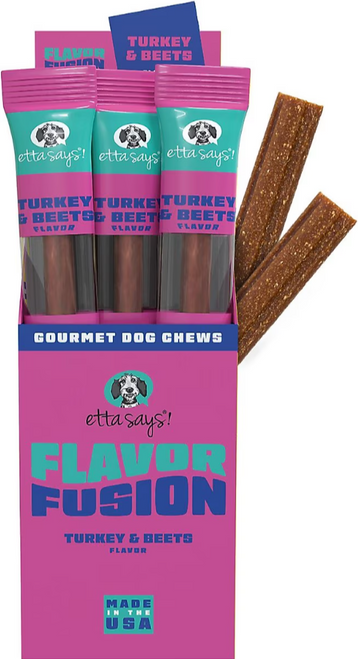 Etta Says! Gourmet Flavor Fusion Turkey & Beets Flavor Dog Chew each