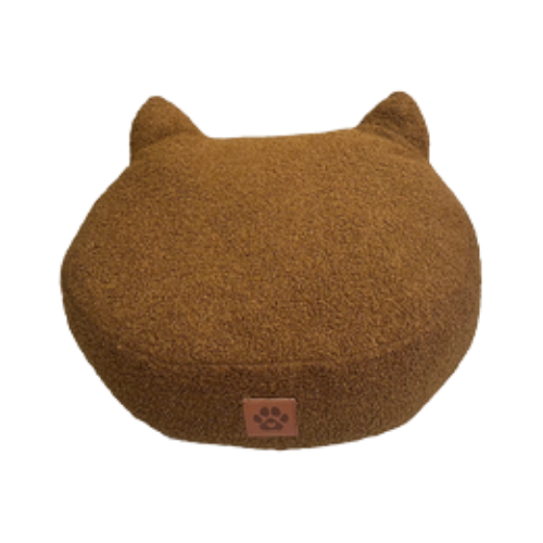 Pet Obsession Brown Boucle Cat Head Pet Bed 20 in