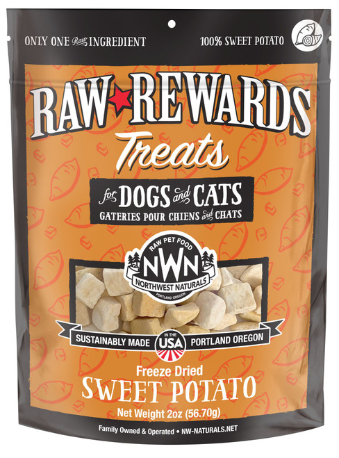 Northwest Naturals Raw Rewards Treats Freeze Dried Sweet Potato for Dogs & Cats 2 oz