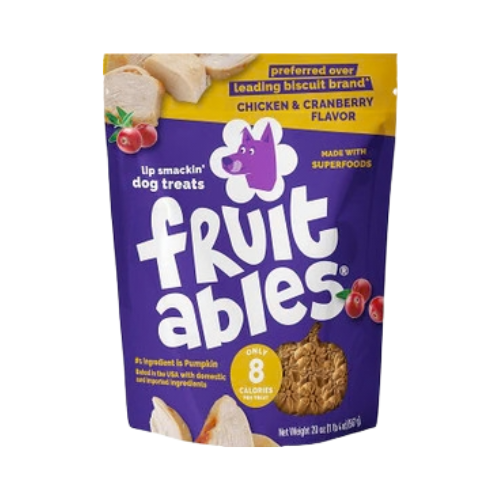 Fruitables Chicken and Cranberry Flavor Low Calorie Dog Treats 7 oz