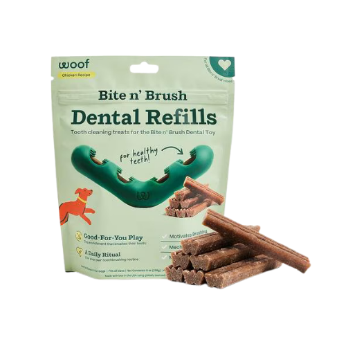 Woof Bite n' Brush Dental Refills Dog Treats 8 oz