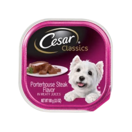 Cesar Cuisine Porterhouse Steak Wet Moist Dog Food 3.5 oz