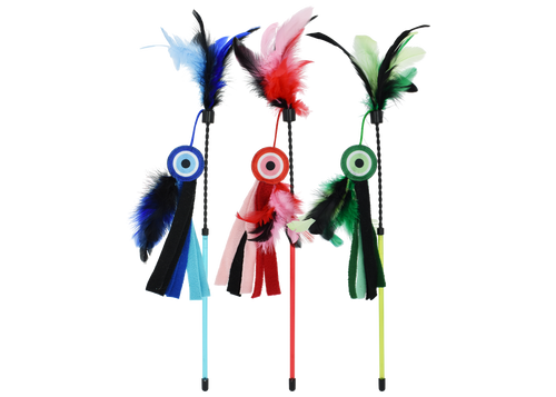 Incredipet Felt Circle Cat Wand Toy, Assorted 17 in