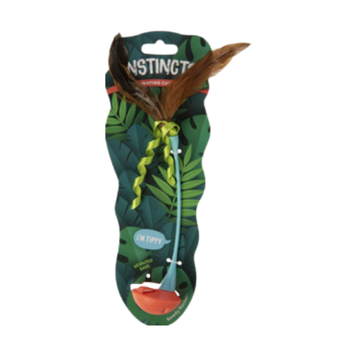 Smartykat Instincts Rowdy Rocker Self-Righting Wand with Feathers & Ribbons Cat Toy 