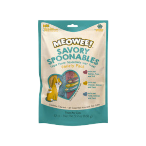 Meowee! Savory Spoonables Variety Pack Lickable Cat Treats 12 ct