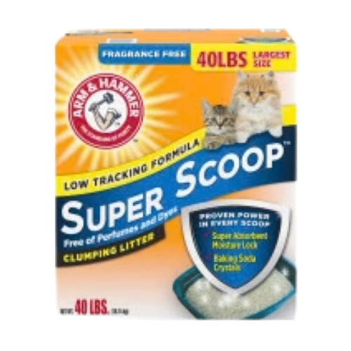 Arm & Hammer Super Scoop Clumping Fragrance Free Cat Litter 40 lb
