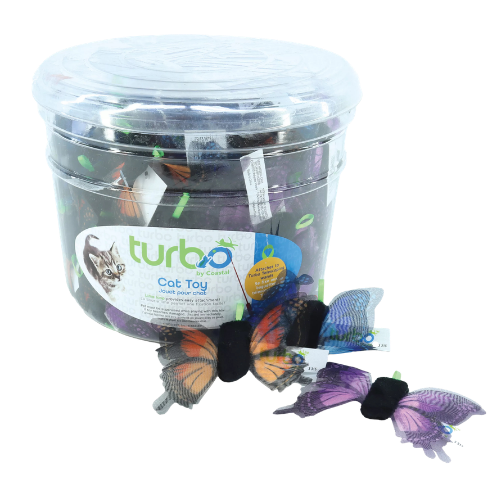 Coastal Pet Products Turbo Butterfly with Shimmering  Wings & Line Loop 