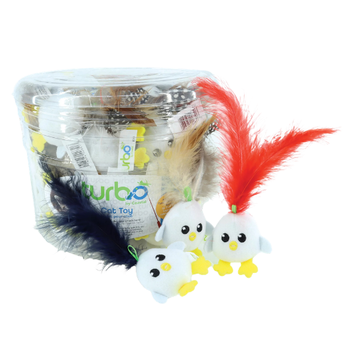 Coastal Pet Products Turbo Chicken Egg with Feathers & Line Loop 