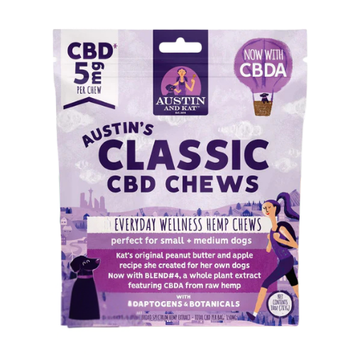 Austin & Kat Austin's Classic Small Batch Everyday Wellness 5mg CBD Hemp Soft Chews for Small to Medium Dogs