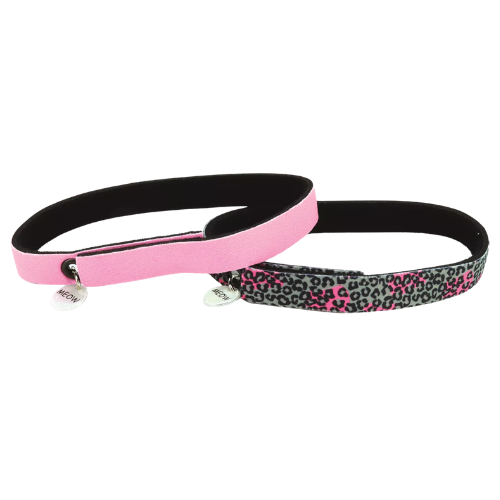 Coastal Pet Products ElastaCat FlexFit Cat Collar- Cheetah & Neon Pink 2 pk
