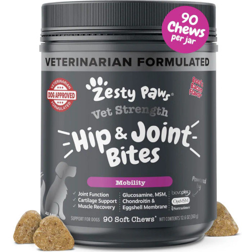 Zesty Paws Vet Strength Hip & Joint Bites Mobility Soft Chews for Dogs 90 ct
