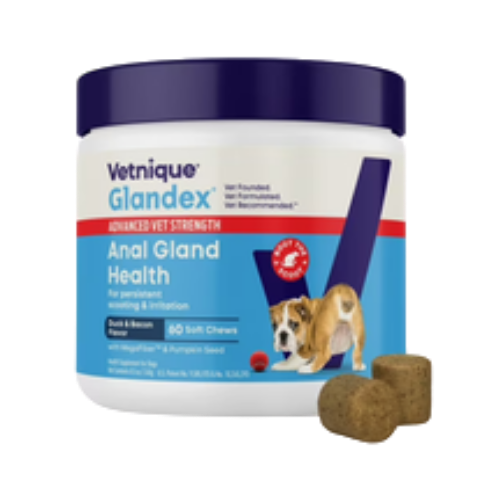 Glandex Advanced Vet Strength Anal Gland Duck & Bacon Flavor Soft Chews for Dogs 60 ct