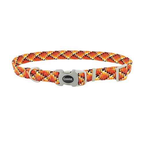 Coastal Pet Products Pro Active Adjustable Woven Reflective Dog Collar- Burning Blocks