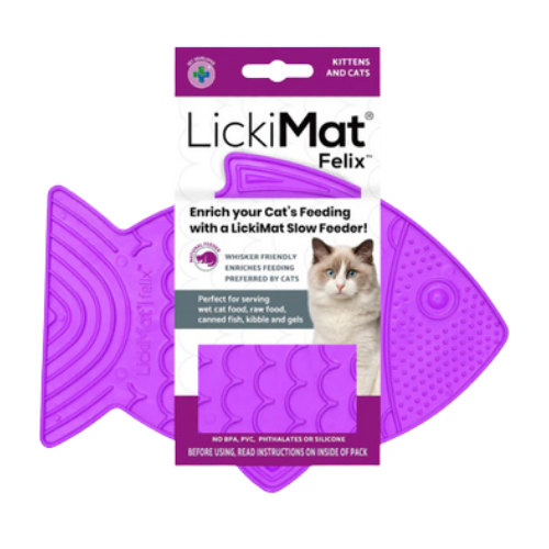 Lickimat Purple Felix Mat Cat Slow Feeder 