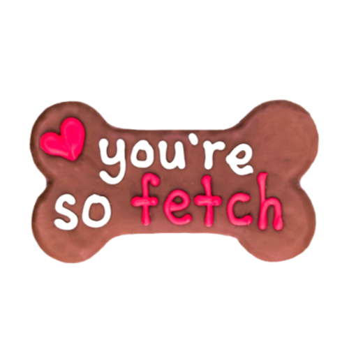 Bosco & Roxy Valentine's Day You're So Fetch Bone Dog Treat Cookie 6 in