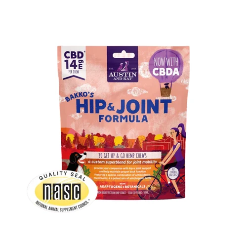 Austin & Kat Bakko's Hip & Joint Formula Get Up & Go 14mg CBD Hemp Soft Chew for Dogs 10 ct