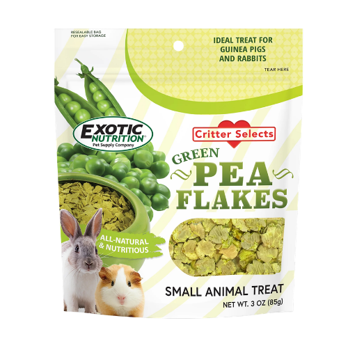 Exotic Nutrition Pet Supplies Green Pea Flakes Small Animal Treat 3 oz