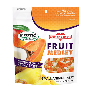 Exotic Nutrition Pet Supplies Fruit Medley Small Animal Treat 4 oz