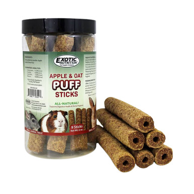 Exotic Nutrition Pet Supplies Apple & Oat Puff Sticks Small Animal Treat 6 oz