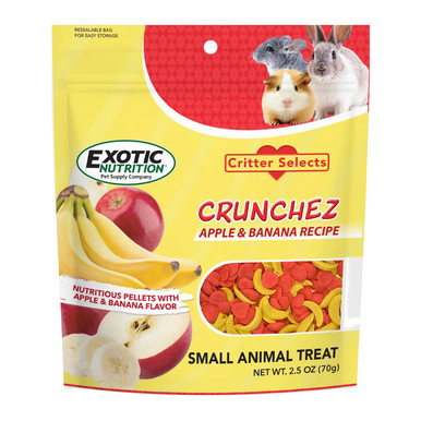 Exotic Nutrition Pet Supplies Crunchez Apple & Banana Recipe Small Animal Treat 2.5 oz