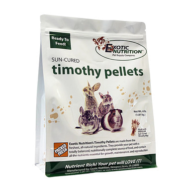 Exotic Nutrition Pet Supplies Timothy Hay Pellets Rabbit & Guinea Pig Food 4 lb