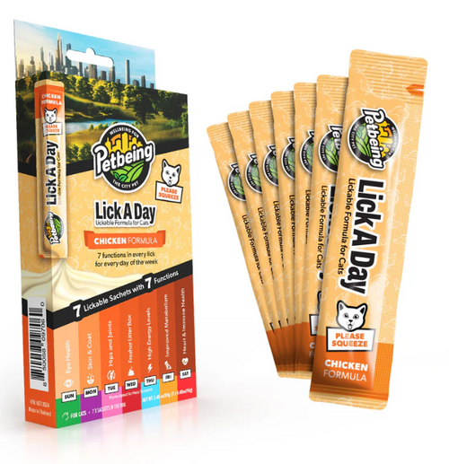 Petbeing Lick A Day Chicken Formula Cat Supplement 7 ct