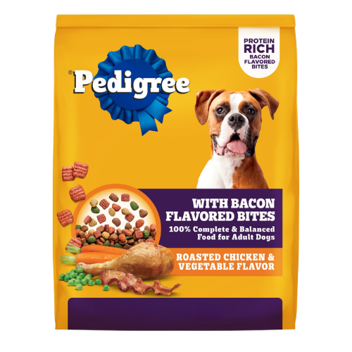Pedigree Roasted Chicken & Vegetable Flavor with Bacon Flavored Bites Dry Dog Food 38 lb