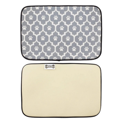 Kole Imports Grey Bone Dry Machine Washable Feeding Mat 