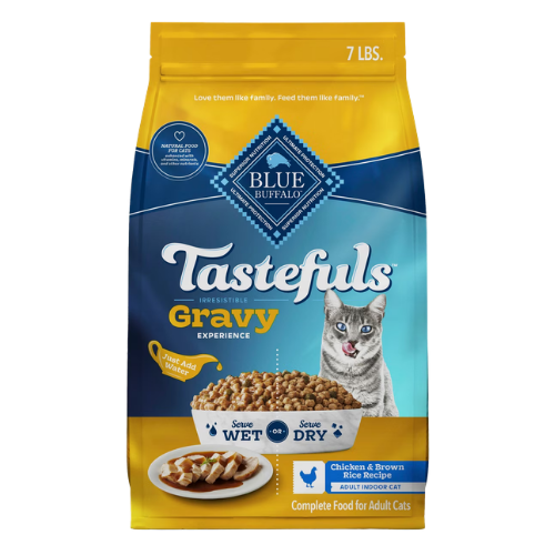 Blue Buffalo Tastefuls Irresistible Gravy Experience Adult Indoor Chicken & Brown Rice Recipe Dry Cat Food 7 lb