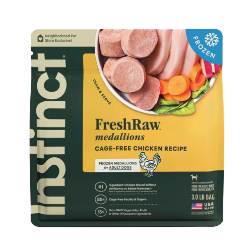 Instinct Frozen FreshRaw Medallions Cage-Free Chicken Recipe Adult Dog Food 3 lb