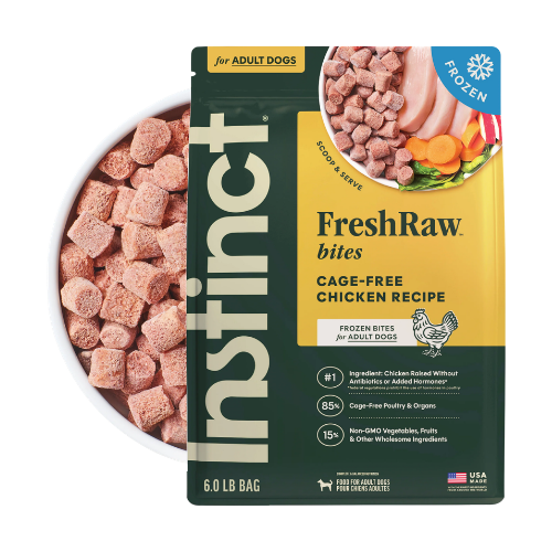 Instinct Frozen FreshRaw Bites Cage-Free Chicken Recipe Adult Dog Food 6 lb