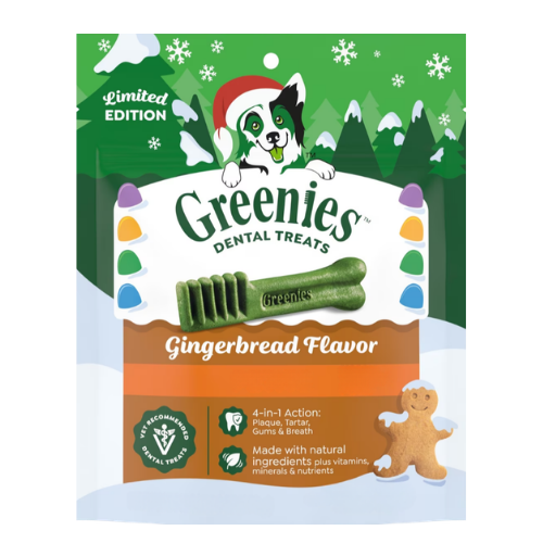 Greenies Holiday Gingerbread Flavor Dog Dental Treats, 6oz