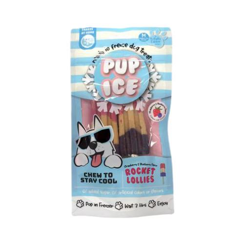 Nothin' To Hide Pup Ice Rocket Lollies Strawberry and Blueberry Dog Chew Treat 2 pk