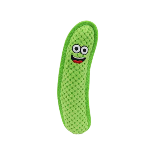 Tuffy's Funny Food Pickle Squeaky Plush Dog Toy 