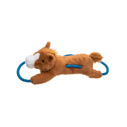 Growl Haystackerz Hayride Horse Rope and Plush Dog Toy 