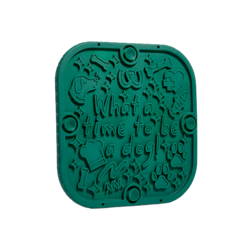 Woof Green Double Sided Slow Feeder Lick FlipMat Large