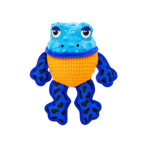Kong Tropics Rattlez Frog Tough Squeaky Plush Dog Toy Medium/Large Dog