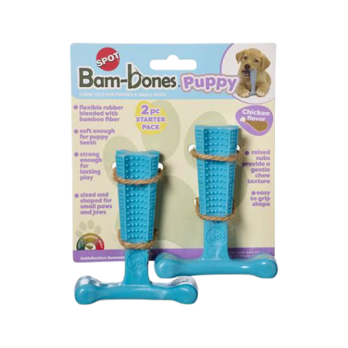 Spot Bambone Chicken-Flavored Puppy Dog Chew Toy 2 ct