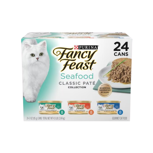 Fancy Feast Classic Seafood Feast Variety Pack Pate Canned Cat Food 