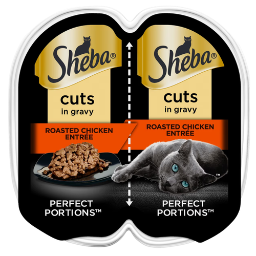 Sheba Perfect Portions Grain-Free Roasted Chicken Cuts in Gravy Entrée Adult Wet Cat Food 