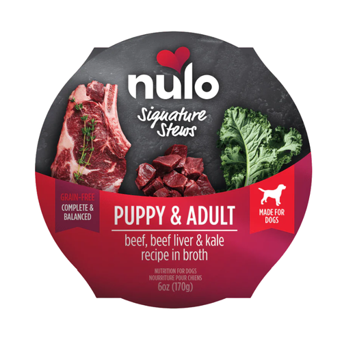 Nulo Beef, Beef Liver & Kale in Broth Signature Stew for Puppies & Adult Dogs